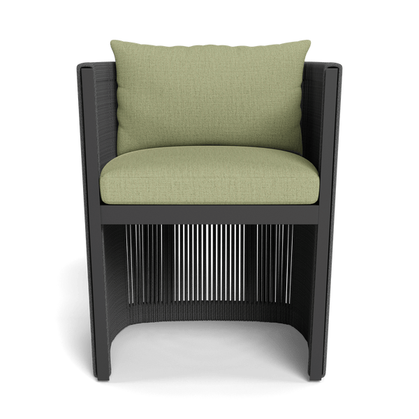 Antigua Dining Chair | Aluminum Asteroid, Stirling Sage, Rope Dark Grey