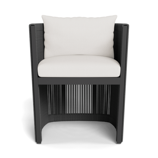 Antigua Dining Chair | Aluminum Asteroid, Stirling Salt, Rope Dark Grey
