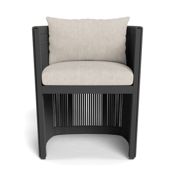 Antigua Dining Chair | Aluminum Asteroid, Stirling Sanddollar, Rope Dark Grey