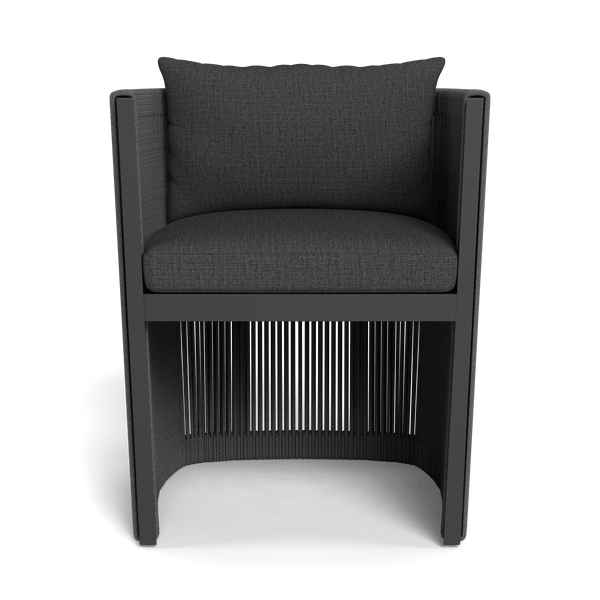 Antigua Dining Chair | Aluminum Asteroid, Stirling Shadow, Rope Dark Grey