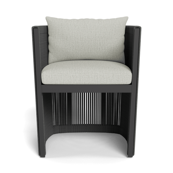 Antigua Dining Chair | Aluminum Asteroid, Stirling Smoke, Rope Dark Grey