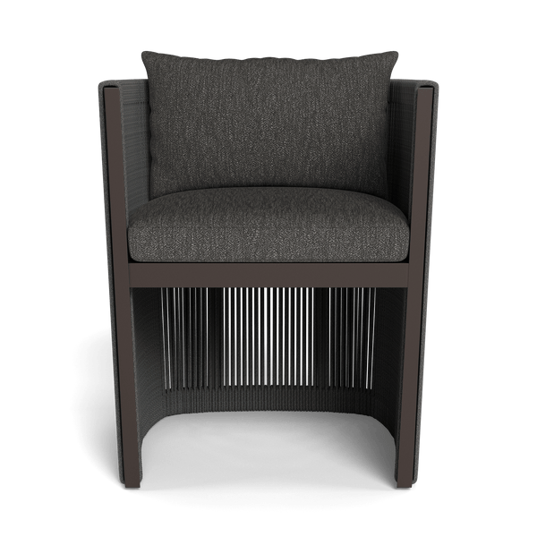 Antigua Dining Chair | Aluminum Bronze, Pebble Smoke, Rope Dark Grey