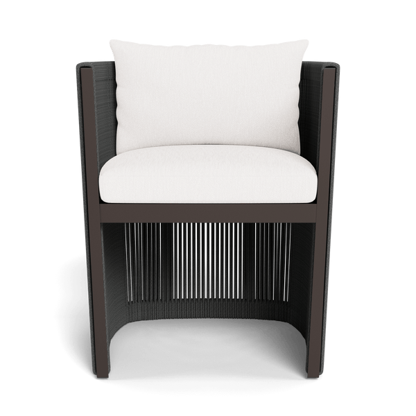 Antigua Dining Chair | Aluminum Bronze, Pebble White, Rope Dark Grey