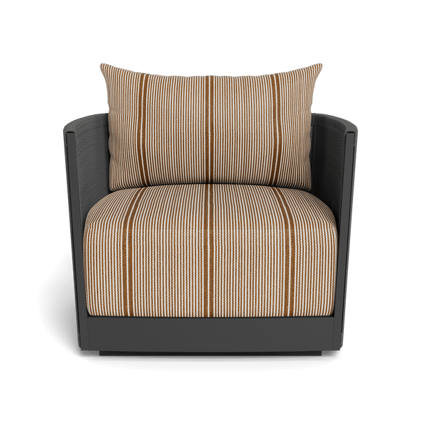 Antigua Lounge Chair | Aluminum Asteroid, Bateau Teak, Rope Dark Grey