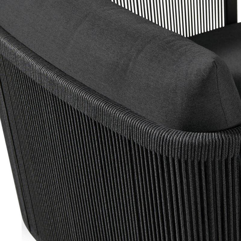 Antigua Lounge Chair | Aluminum Asteroid, Panama Grafito, Rope Dark Grey