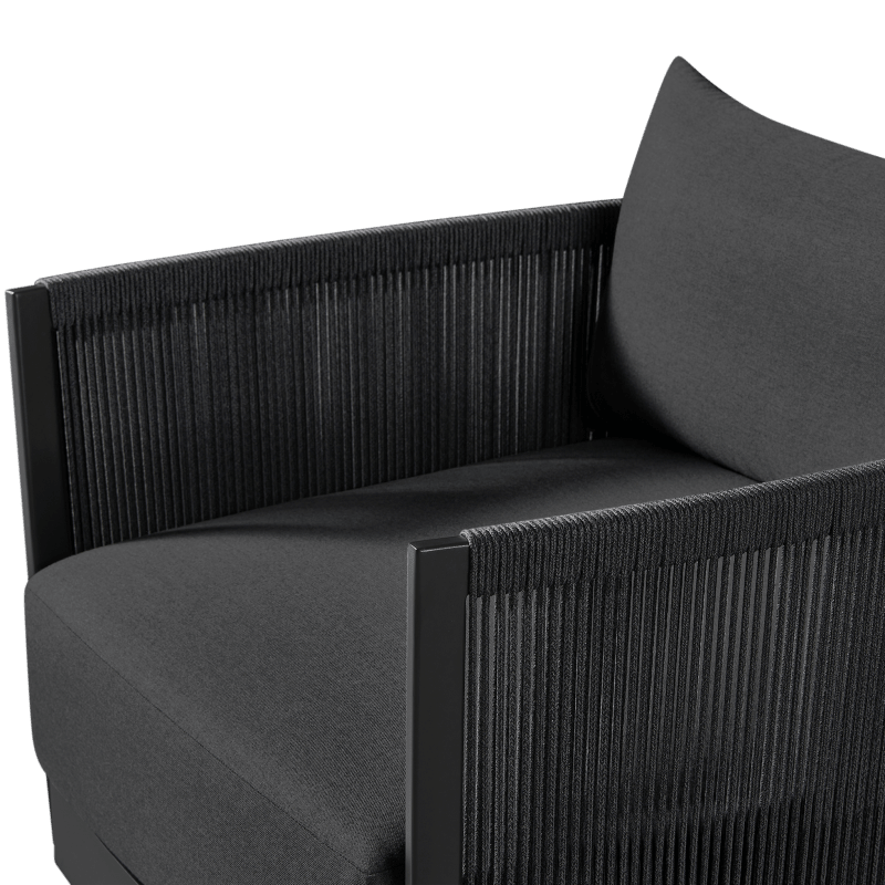 Antigua Lounge Chair | Aluminum Asteroid, Panama Grafito, Rope Dark Grey