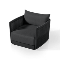 Antigua Lounge Chair | Aluminum Asteroid, Panama Grafito, Rope Dark Grey