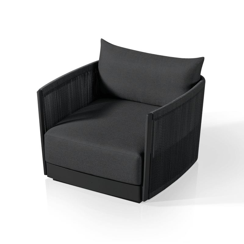 Antigua Lounge Chair | Aluminum Asteroid, Panama Grafito, Rope Dark Grey