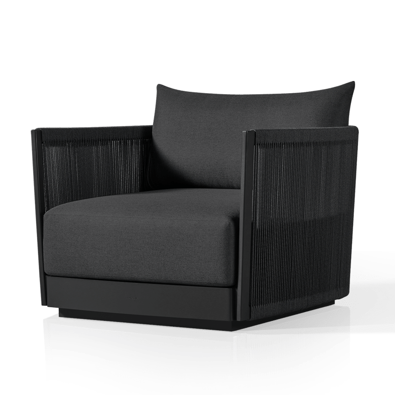 Antigua Lounge Chair | Aluminum Asteroid, Panama Grafito, Rope Dark Grey
