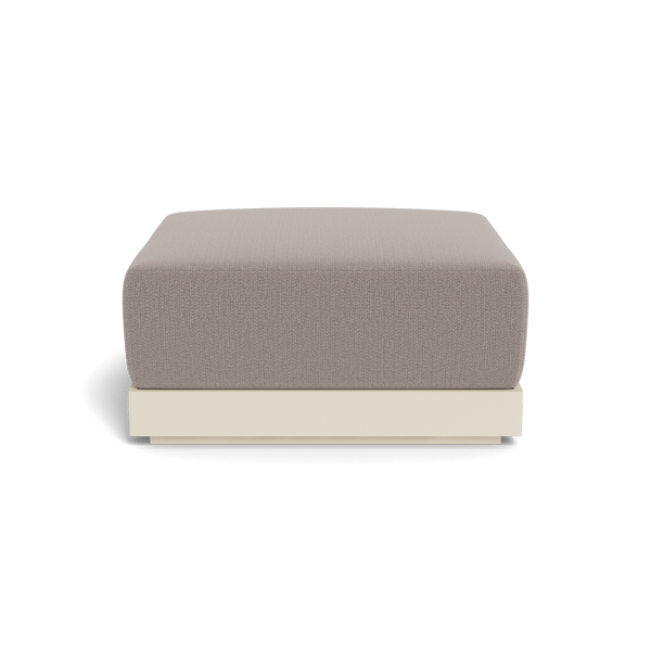 ANTIGUA OTTOMAN | Aluminum Bone, Marley Chinchilla,