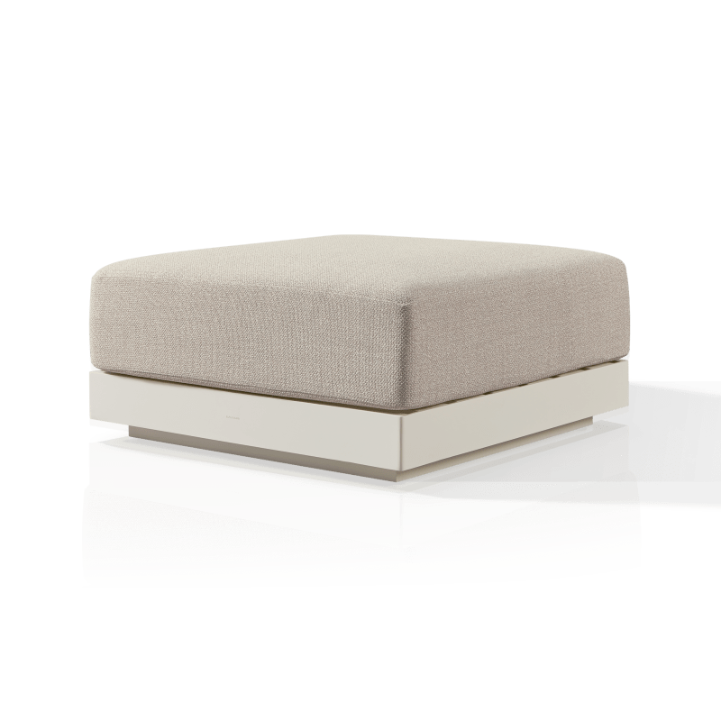 Antigua Ottoman | Aluminum Bone, Siesta Taupe,