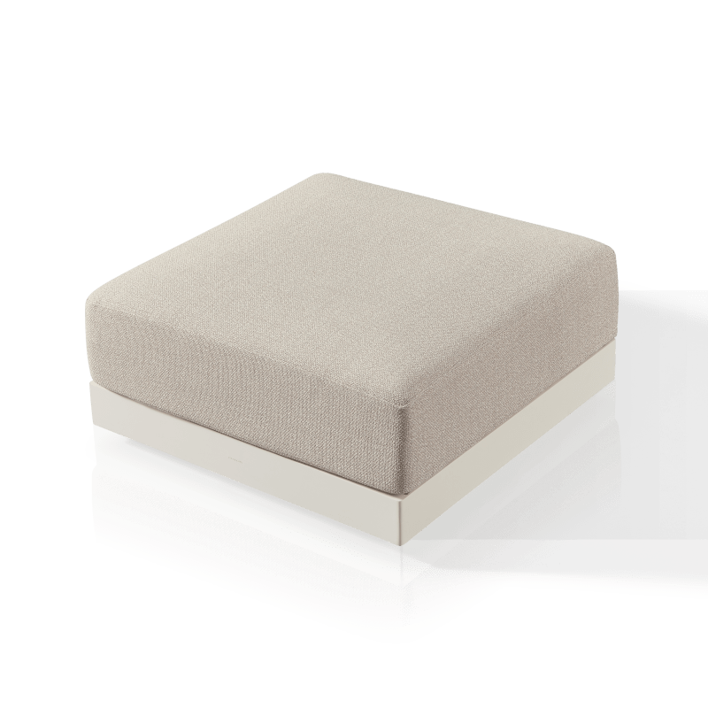 Antigua Ottoman | Aluminum Bone, Siesta Taupe,