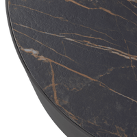 Antigua Round Coffee Table | Aluminum Asteroid, Laminam Noir,