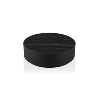 Antigua Round Coffee Table | Aluminum Asteroid, Laminam Noir,