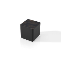 Antigua Square Side Table | Aluminum Asteroid, Laminam Noir,