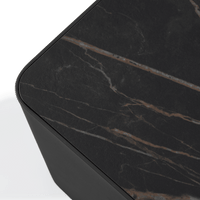 Antigua Square Side Table | Aluminum Asteroid, Laminam Noir,