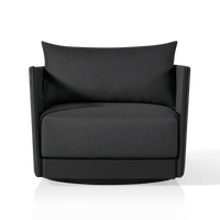 Antigua Swivel Lounge Chair | Aluminum Asteroid, Panama Grafito, Rope Dark Grey