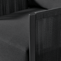 Antigua Swivel Lounge Chair | Aluminum Asteroid, Panama Grafito, Rope Dark Grey