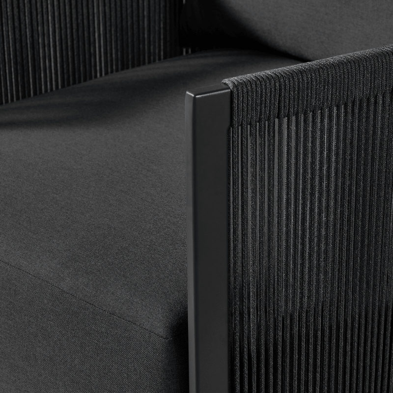 Antigua Swivel Lounge Chair | Aluminum Asteroid, Panama Grafito, Rope Dark Grey