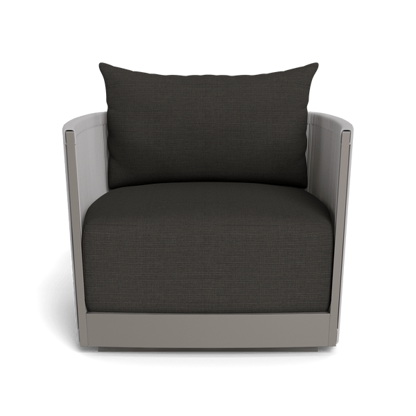 Antigua Swivel Lounge Chair | Aluminum Taupe, Monterey Charcoal, Rope Light Grey