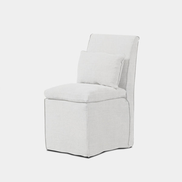 Bondi Armless Dining Chair | Harbour Belgian Linen White, ,