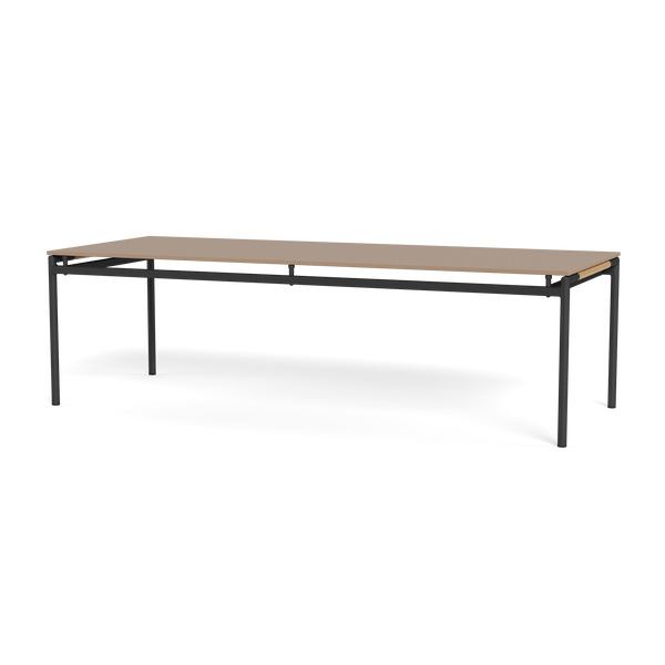 Breeze Glass Dining Table 102"" | Aluminum Asteroid, Glass Taupe,