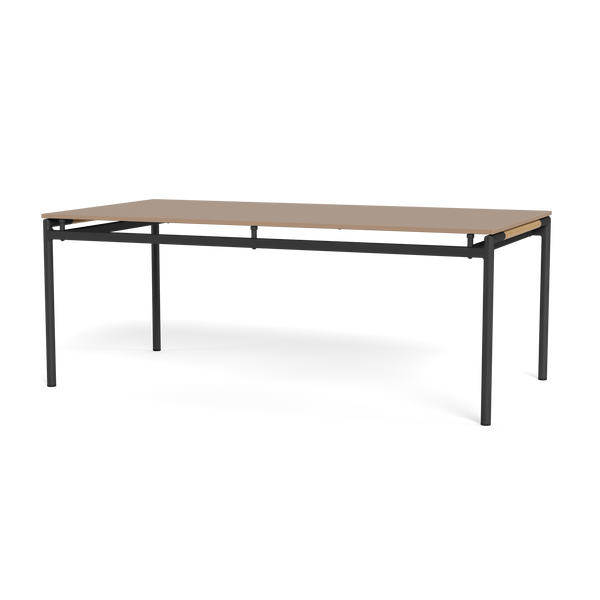 Breeze Glass Dining Table 79"" | Aluminum Asteroid, Glass Taupe,