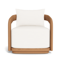 Chloe Teak Swivel Lounge Chair [cyl:UPHOLSTERY:PANAMA BLANCO]