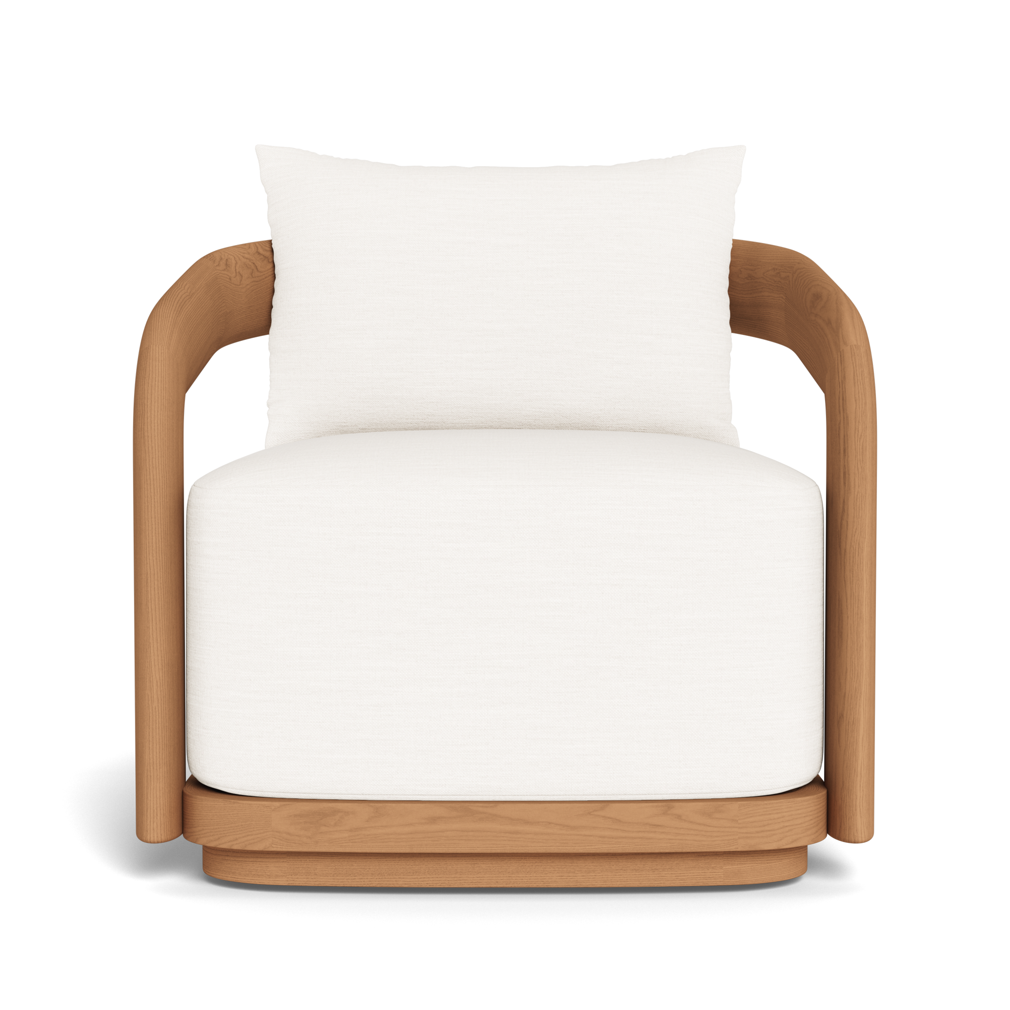 Chloe Teak Swivel Lounge Chair [cyl:UPHOLSTERY:PANAMA BLANCO]