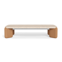 Chloe Teak Rectangle Coffee Table [cyl:FINISH:TENAT|STONE:TRCRE]