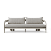 Chloe Aluminum 3 Seat Sofa | Aluminum Bone, Siesta Taupe,