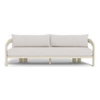 Chloe Aluminum 3 Seat Sofa | Aluminum Bone, Sorrento Stripe Bianco,