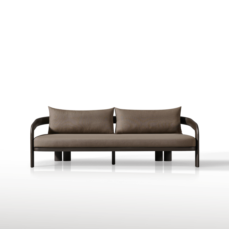 Chloe Aluminum 3 Seat Sofa | Aluminum Bronze, Altona Dew,