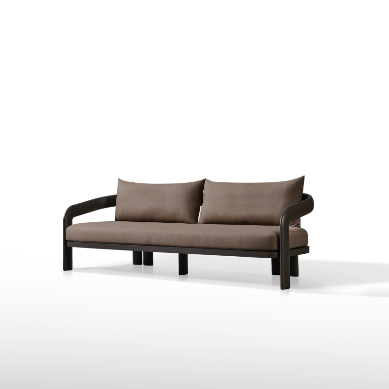 Chloe Aluminum 3 Seat Sofa | Aluminum Bronze, Altona Dew,