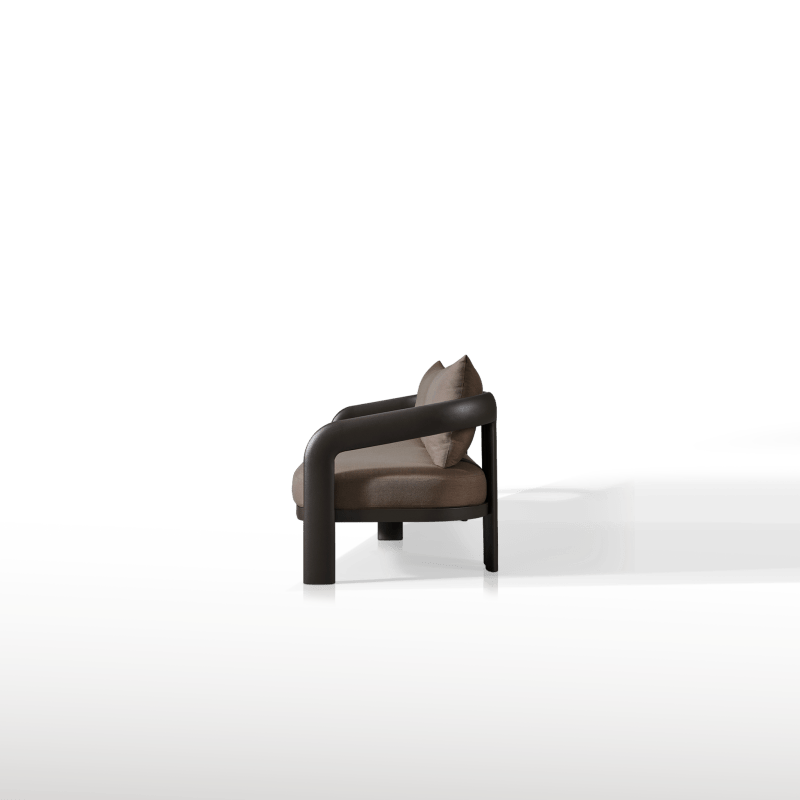 Chloe Aluminum 3 Seat Sofa | Aluminum Bronze, Altona Dew,