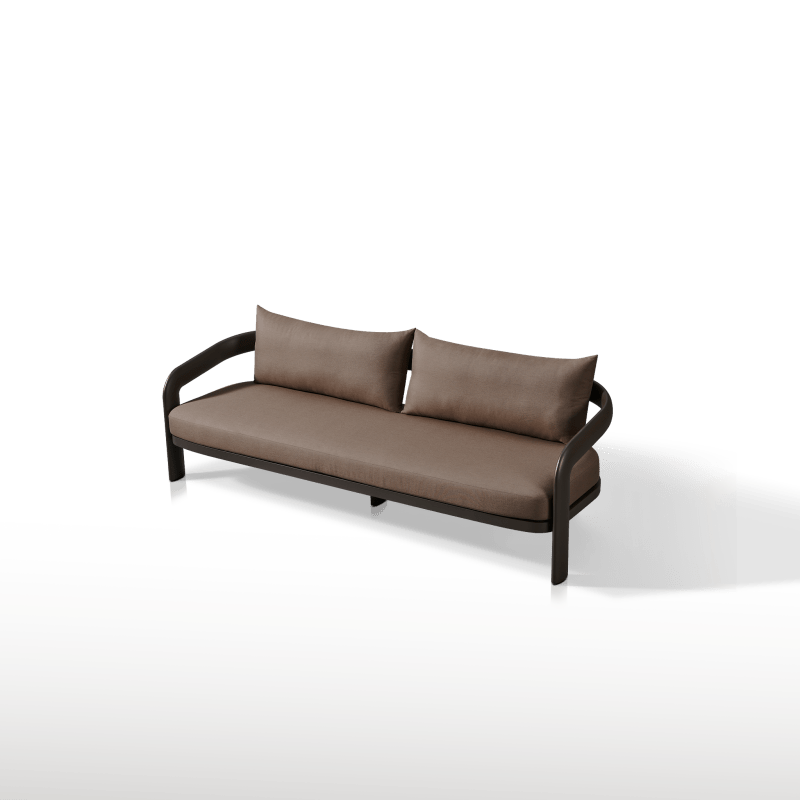 Chloe Aluminum 3 Seat Sofa | Aluminum Bronze, Altona Dew,