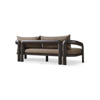 Chloe Aluminum 3 Seat Sofa | Aluminum Bronze, Panama Coco,