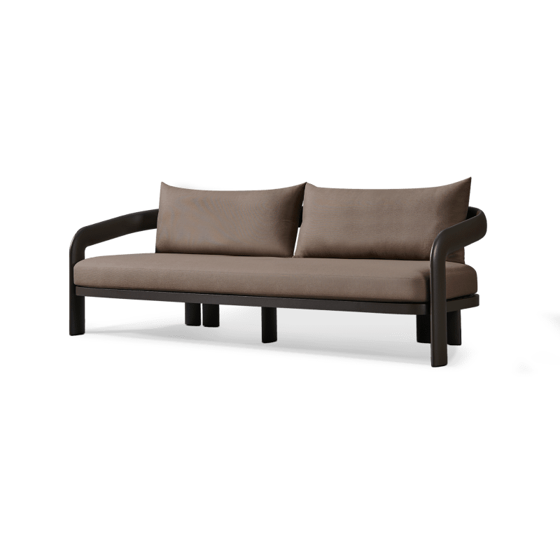 Chloe Aluminum 3 Seat Sofa | Aluminum Bronze, Panama Coco,