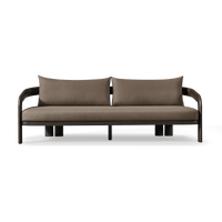 Chloe Aluminum 3 Seat Sofa | Aluminum Bronze, Panama Coco,