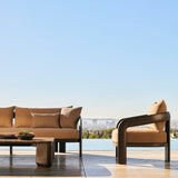 Chloe Aluminum 3 Seat Sofa | Aluminum Bronze, Panama Coco,