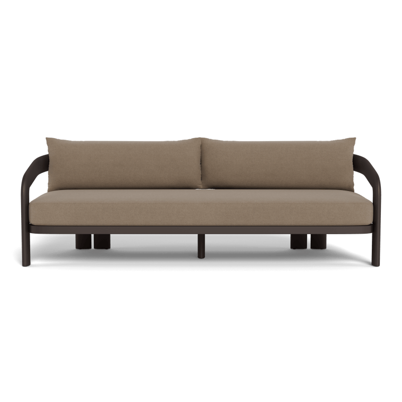 Chloe Aluminum 3 Seat Sofa | Aluminum Bronze, Panama Coco,