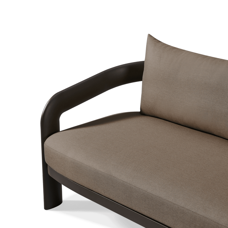 Chloe Aluminum 3 Seat Sofa | Aluminum Bronze, Panama Coco,