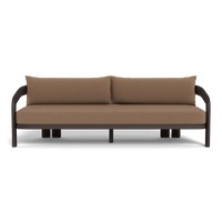 Chloe Aluminum 3 Seat Sofa | Aluminum Bronze, Sorrento Caramel,