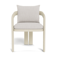 Chloe Aluminum Dining Chair | Aluminum Bone, Sorrento Stripe Bianco,