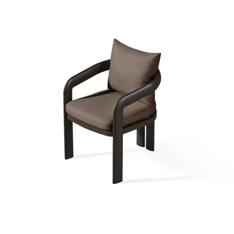 Chloe Aluminum Dining Chair | Aluminum Bronze, Panama Coco,