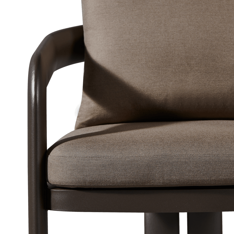 Chloe Aluminum Dining Chair | Aluminum Bronze, Panama Coco,