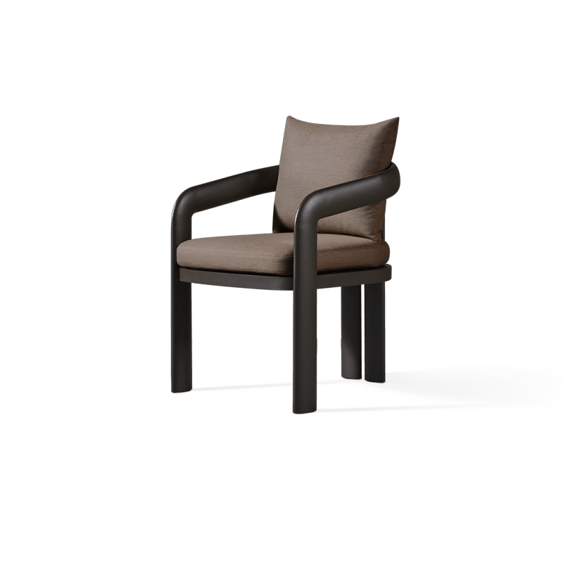 Chloe Aluminum Dining Chair | Aluminum Bronze, Panama Coco,