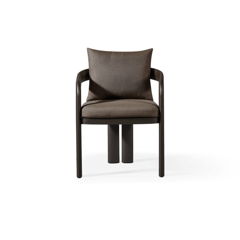 Chloe Aluminum Dining Chair | Aluminum Bronze, Panama Coco,