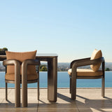 Chloe Aluminum Dining Chair | Aluminum Bronze, Panama Coco,
