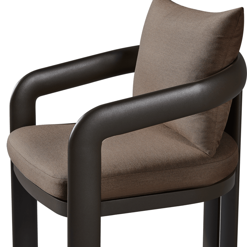 Chloe Aluminum Dining Chair | Aluminum Bronze, Panama Coco,